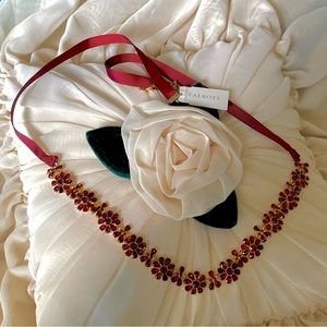 Talbots NWT Simulated Gold and Garnet Long Necklace